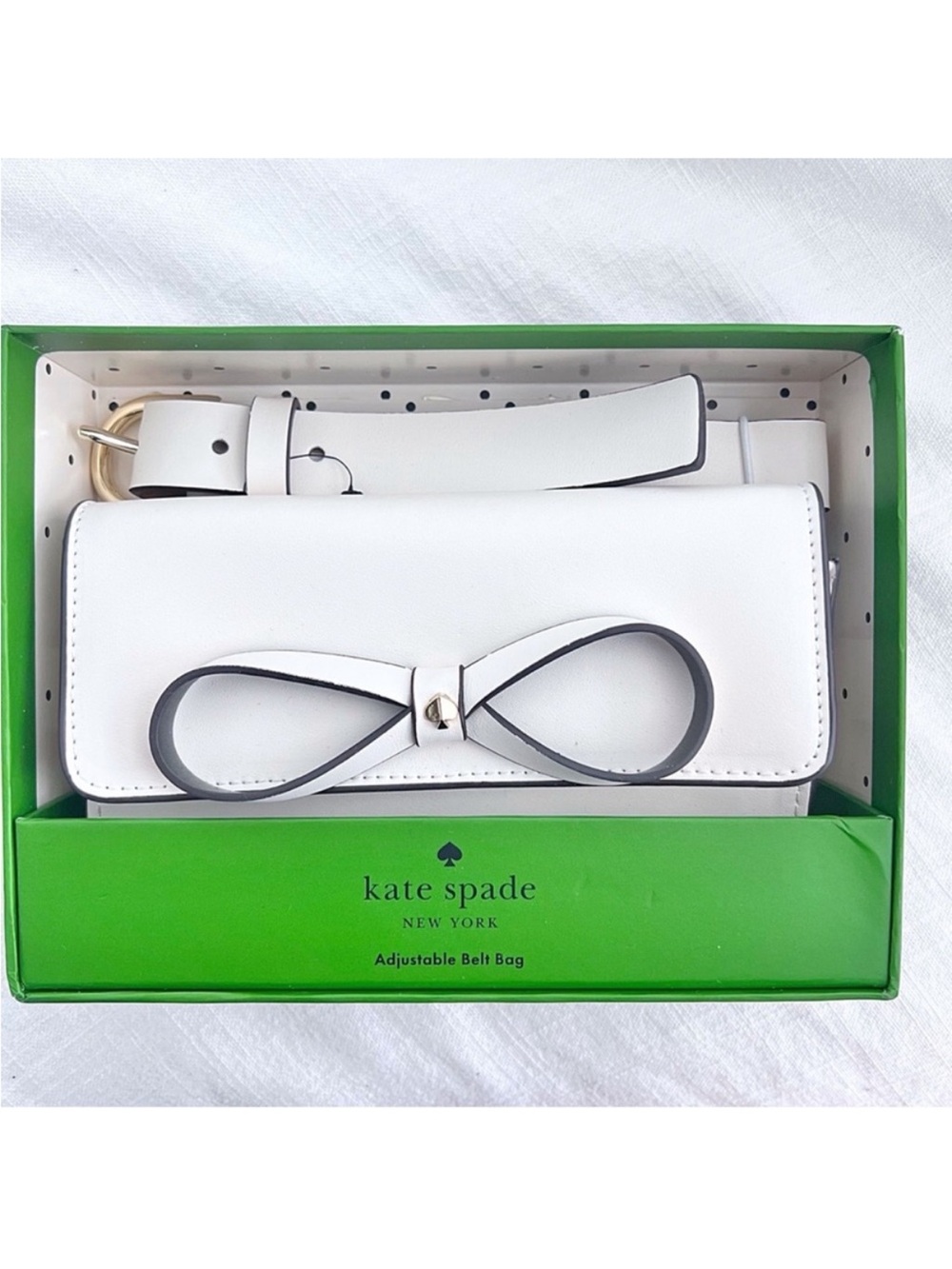 Kate Spade Bow White Belt Bag